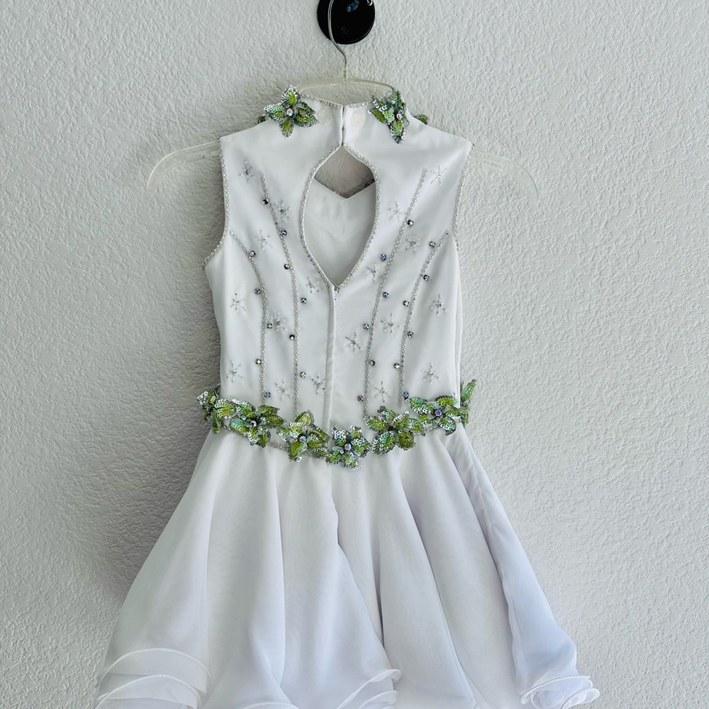 Green and Silver Sequin Floral Accent